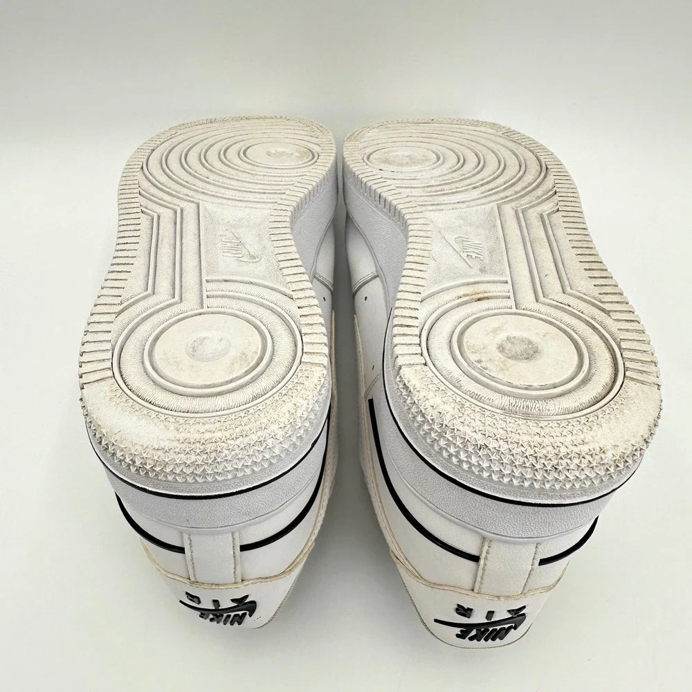 Nike Air Force 1 07 LV8 Mens 8.5 White Black Double Air CJ1379-100 Sneakers